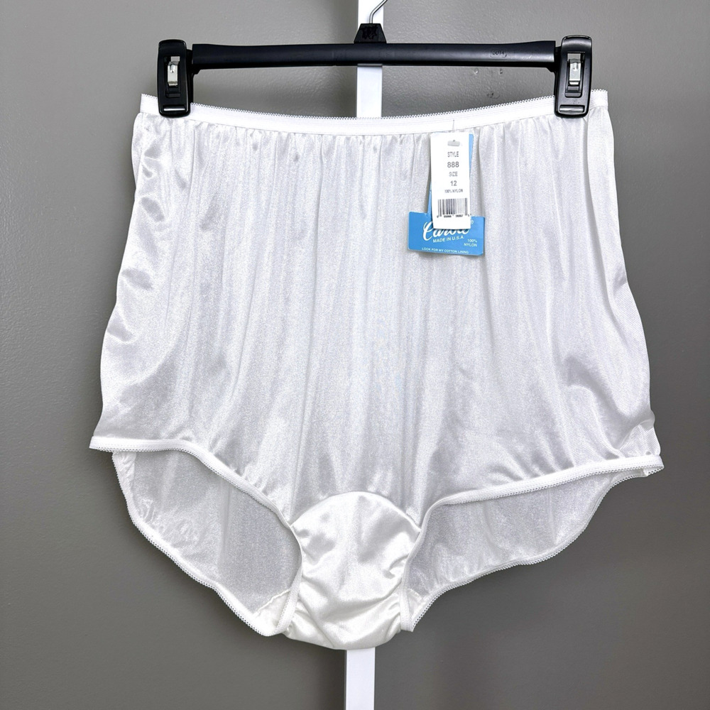 Vintage Carole 888 Nylon Brief Panties Size 12 NWT Sheer Silky Full Cut USA